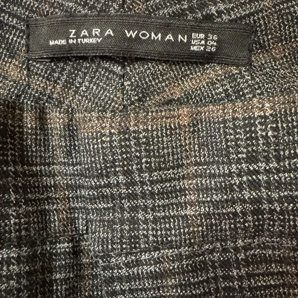 Zara Woman Checkered Charcoal Pants